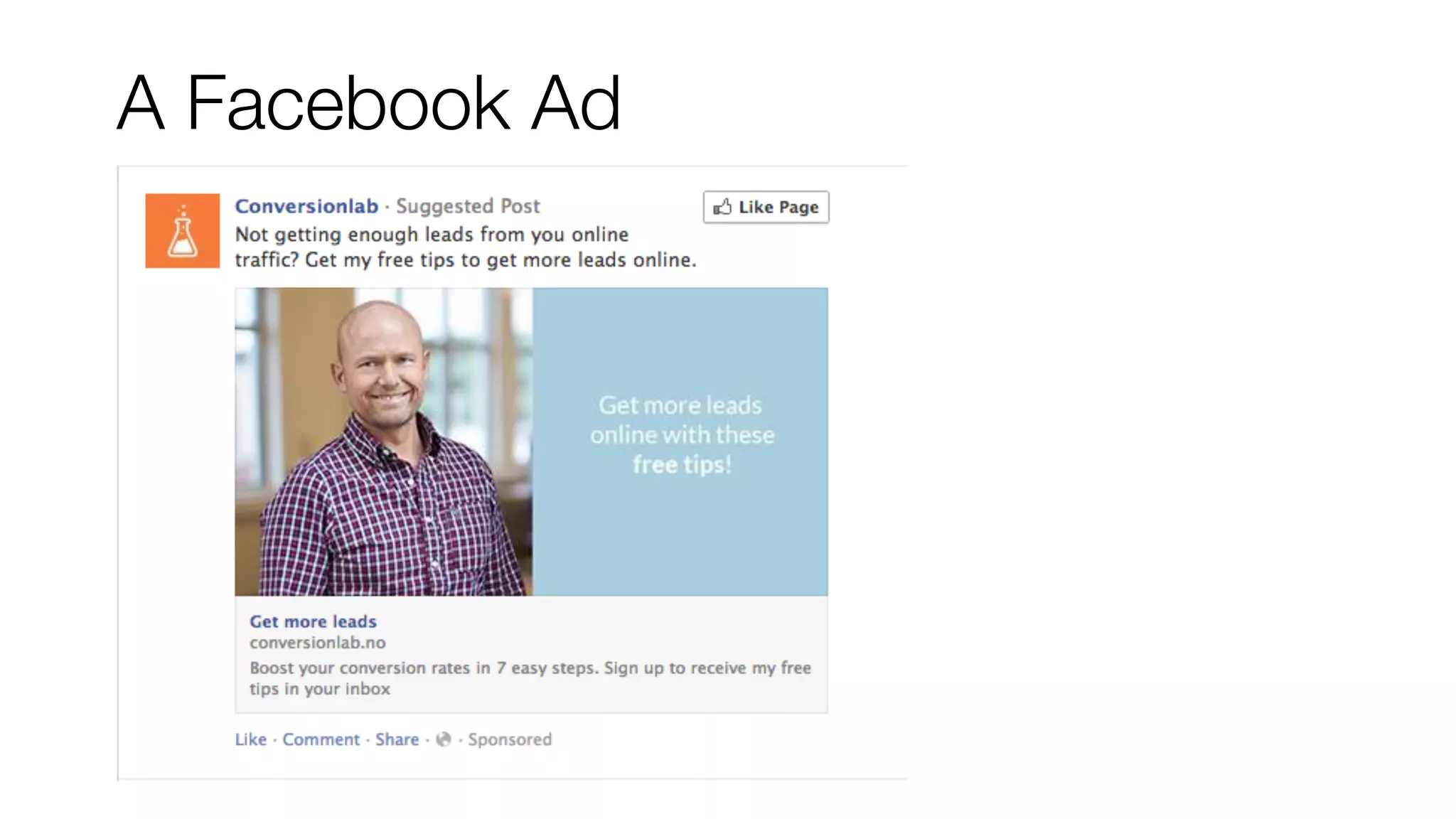 A Facebook Ad
 
