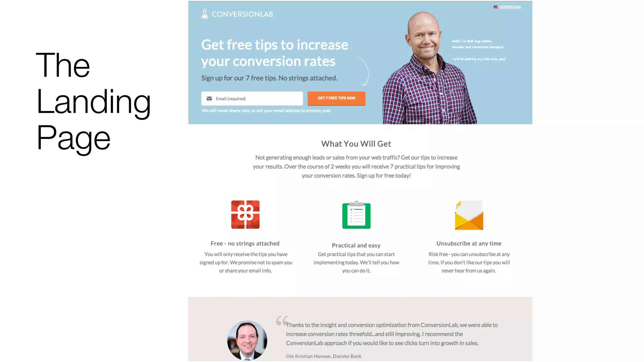 The
Landing
Page
 