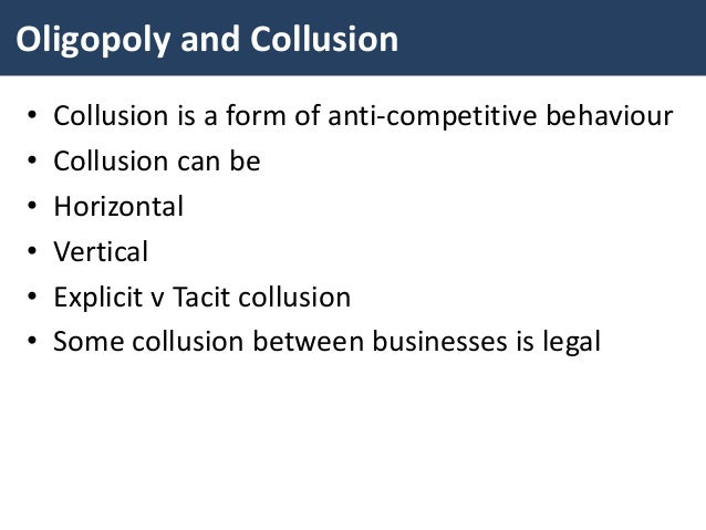 Oligopoly And Collusion