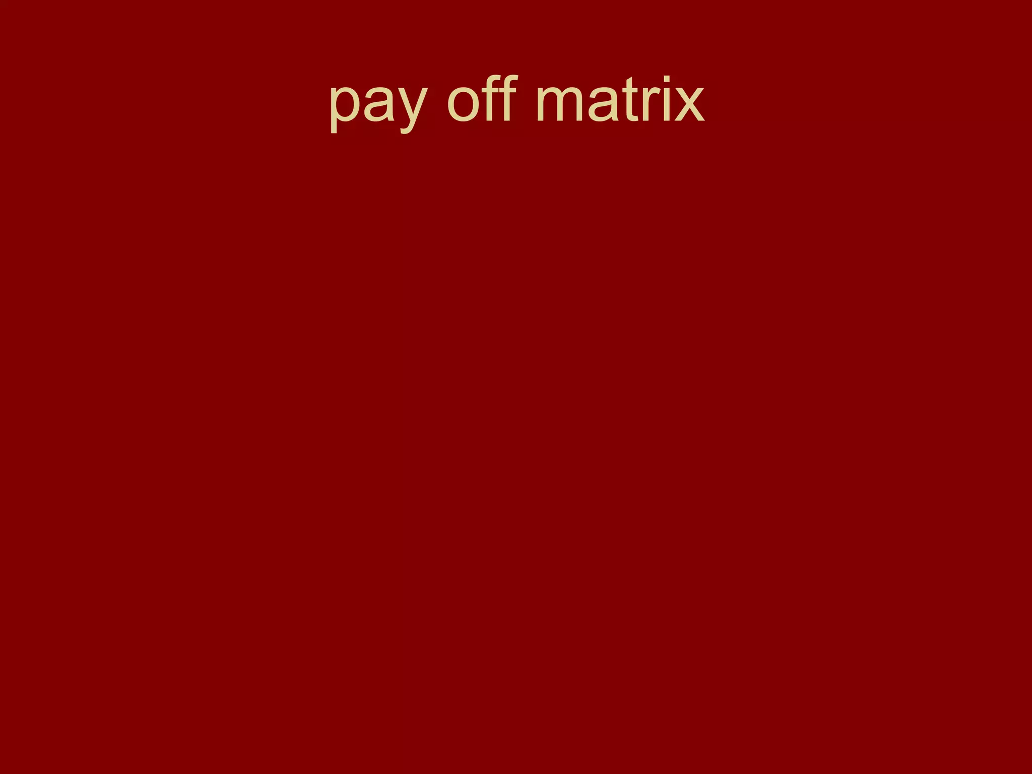 pay off matrix

 