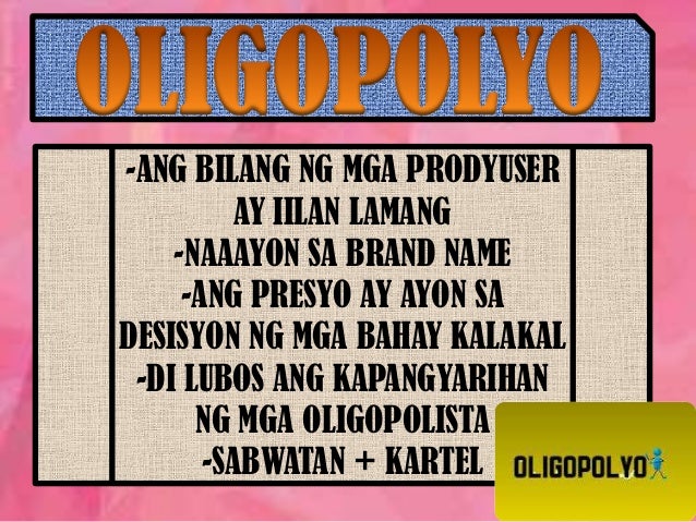 Mga Halimbawa Ng Oligopolyo Oligopolyo at monopolistikong pamilihan