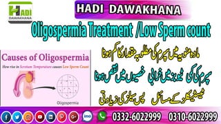 Oligospermia ka ilaj / Low sperm count / Hadi dawakhana