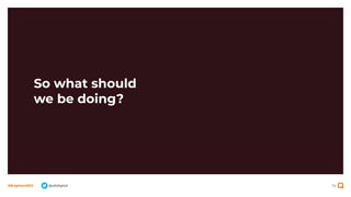 14
#BrightonSEO @olidigital
So what should
we be doing?
 