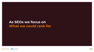 16
#BrightonSEO @olidigital
As SEOs we focus on
What we could rank for
 