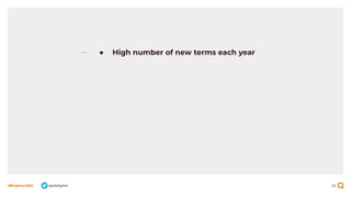26
#BrightonSEO @olidigital
● High number of new terms each year
 