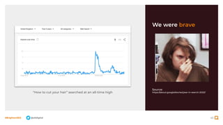 43
#BrightonSEO @olidigital
We were brave
Source:
https://about.google/stories/year-in-search-2020/
“How to cut your hair” searched at an all-time high
 
