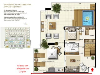 Acesso por
elevador ao
2º pav.
 