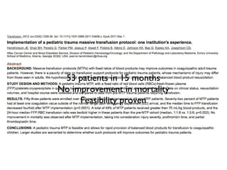 53 patients in 15 months
No improvement in mortality
Feasibility proven
 