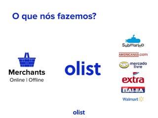 O que nós fazemos?
Merchants
Online | Oﬄine
 