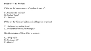 final thesis.water facilities in barangay pptx | PPTX