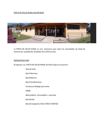 Posta Rural Chile Olivar, Posta Salud Rural | DOCX | Medical Health