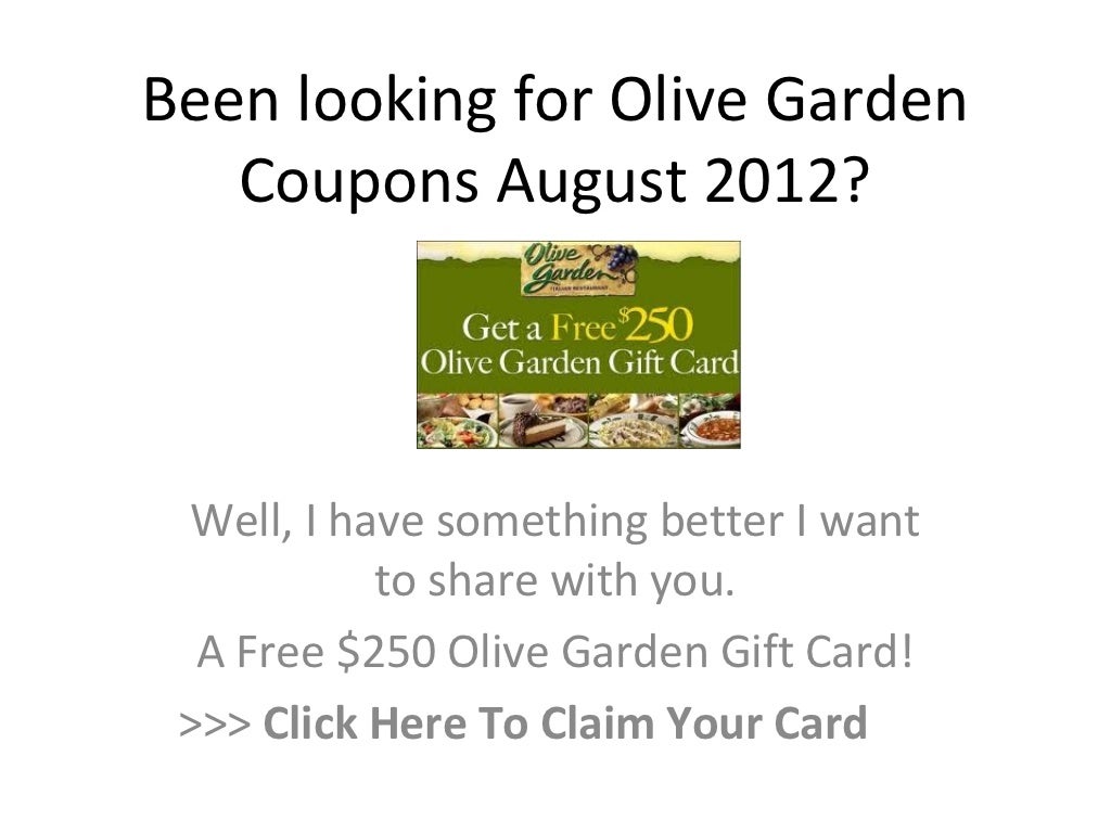 Olive Garden Coupons August 2012