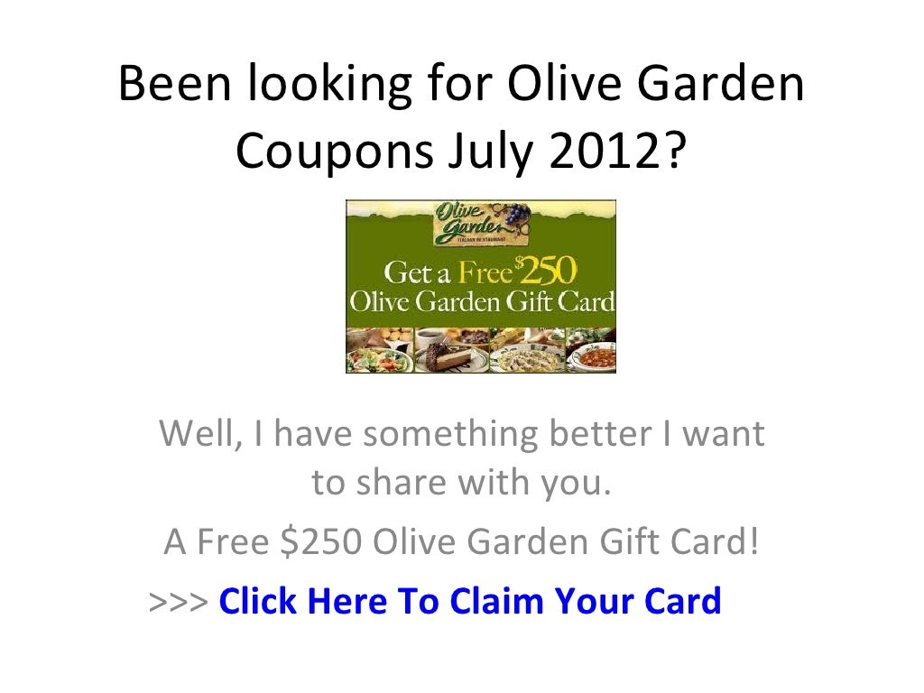 Olive Garden Coupons July 2012