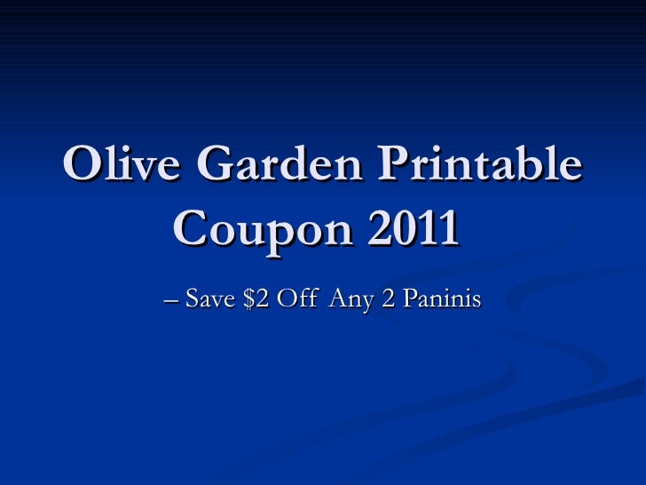 Olive Garden Printable Coupon 2011