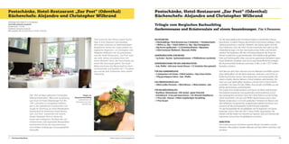 Postschänke, Hotel-Restaurant „Zur Post“ (Odenthal)
Küchenchefs: Alejandro und Christopher Wilbrand

Postschänke, Hotel-Restaurant „Zur Post“ (Odenthal)
Küchenchefs: Alejandro und Christopher Wilbrand

Altenberger-Dom-Straße 23, 51519 Odenthal
www.hotel-restaurant-zur-post.de
Kontakt: 02202 – 977780
info@hotel-restaurant-zur-post.de
Öffnungszeiten: Mo 18-22 Uhr, Di-So 12-14 Uhr / 18-22 Uhr

Trilogie vom Bergischen Bachsaibling
Gurkenmousse und Kräutersalate auf einem Sesamknusper. Für 4 Personen
“Der Grund für den Erfolg unserer Küche
liegt in ihrer kreativen Individualität,
dem regen Interesse an bodenständigen
Rezepturen heimischer sowie anderer europäischer Regionen“, so Christopher und
Alejandro Wilbrand. Das Gourmetrestaurant des Hotel-Restaurants „Zur Post“ wird
seit zehn Jahren ununterbrochen mit
einem Michelin-Stern, die Postschänke mit
einem Bib Gourmand geehrt. Der Gault
Millau zeichnete die Mannschaft für höchste Kreativität und Qualität mit 17 Punkten
aus und der Aral Schlemmer Atlas verlieh
3 Bestecke.

BACHSAIBLING:
• 4 Bachsaiblinge • feine Brunoise aus 2 Schalotten • 1 Knoblauchzehe
• 1 Möhre ca. 30g • 1 Stück Sellerie ca. 30g • 30g Champignons
• 30g Porree (gedünstet) • 12 Schnittlauchhalme • 80g Butter
• 150ml trockener Weißwein • Meersalz, Pfeffer
GEWÜRZMISCHUNG ZUM BEIZEN:
• 1g Zucker • 6g Salz • 2g Koriandersamen • 4 Pfefferkörner (zerdrückt)
GEWÜRZMISCHUNG FÜR DAS SAIBLINGSTATAR:
• Salz, Pfeffer • Saft einer viertel Zitrone • 1/2 Schalotte (fein gehackt)
FÜR DAS GURKENMOUSSE:
• 2 Salatgurken mit Schale • 9 Blatt Gelatine • 50g Crème fraîche
• 150g geschlagene Sahne • Salz • Pfeffer
DAS ÜBERZUGSGELEE AUS:
• 100ml weißer Portwein • 100ml Wasser • 2 Blatt Gelatine • Salz

Der 1965 auf Ibiza geborene Christopher
Wilbrand beendete 1984 seine Ausbildung
zum Koch im Hotel Altenberger Hof. Bis
1991 sammelte er europaweit Erfahrungen in der gehobenen Gastronomie und
wurde im Anschluss an seine Wanderjahre
Küchenchef im elterlichen Hotel-Restaurant „Zur Post“. Zusammen mit seinem
Bruder Alejandro führt er dieses bis
heute sehr erfolgreich. Die Basis der von
mediterranen und regionalen Rezeptideen
bestimmten Küche des Gourmetrestaurants bilden erstklassige und ausgewählte
Rohstoffe.

72

Die Deutschlandtour

FÜR DIE KRÄUTERSALATE:
• Basilikum, Bohnenkraut • Dill, Kerbel • glatte Petersilie
• Schnittlauch • Frisé und etwas Kresse • 2 EL Olivenöl (Hojiblanca)
• 1 Prise Salz • Zitrone • 4 Blatt vorgefertigter Strudelteig
• 1 Prise Sesam

Trilogie vom
Bergischen Bachsaibling
Gurkenmousse und
Kräutersalate auf einem
Sesamknusper

Für den Bachsaibling die Schnittlauchhalme in kochendem Wasser
blanchieren, in kaltem Wasser abschrecken und trocken ablegen. Einen
Saibling ausnehmen, waschen, filetieren, die Gräten zupfen und die
Haut entfernen. Eines der Filets mit der Innenseite nach oben auf die
Arbeitsfläche legen, mit den Gemüsebrunoises füllen und mit dem
zweiten Filet bedecken. Mit den Schnittlauchhalmen die Filets mit
kleinen Schleifchen zusammenbinden. Anschließend die gefüllten
Filets auf Portionsgröße teilen und auf ein gebuttertes Backblech legen.
Etwas Weißwein angießen und mit ein paar Butterflöckchen belegen.
Mit Aluminiumfolie bedecken und etwa 12 Min. in den 170° heißen
C
Backofen schieben.
Die Filets aus dem Rohr nehmen und mit Meersalz und Pfeffer würzen.
Zwei Saiblingfilets mit der Beize bedecken, abdecken und 20 Std. im
Kühlschrank ziehen lassen. Dann abwaschen und trockentupfen. Mit
einem scharfen, flachen Messer in feine Scheiben aufschneiden. Die
Haut von zwei Saiblingfilets abziehen und den Fisch in feine Würfel
schneiden. Das Tatar mit Salz, Pfeffer, Zitronensaft und Pfeffer aus der
Mühle abschmecken und kühlstellen.
Die Gurken (mit Schale) pürieren und durch ein feines Sieb drücken.
Die Gelatine einweichen und ausdrücken, leicht erwärmen und in
das Gurkenpüree verrühren. Dann die Crème fraîche und die Schlagsahne unterheben, mit Salz und Pfeffer abschmecken und in einer
flachen Schale etwa 2 cm hoch ausbreiten. Portwein mit Wasser und
Salz aufkochen, eingeweichte, ausgedrückte Gelatine einrühren und
lauwarm auf die durchgekühlte Gurkenmousse aufgießen.
Für das Knusperblatt die Strudelblätter mit Öl bepinseln, mit Sesam
bestreuen und im Ofen bei 160 ° etwa 10 Min. lang backen. Die
C
Kräuter und die Salate mit Olivenöl aus Spanien, Salz und Zitronensaft
marinieren und auf den Strudelblättern anrichten.
ANRICHTEN:
Das Gurkenmoussse mit einem warmen Messer schneiden und portionieren. Alle anderen Zutaten dekorativ auf den Tellern anrichten und
servieren.

© Klaus Lawrenz | www.qualitaeter.de

73

 