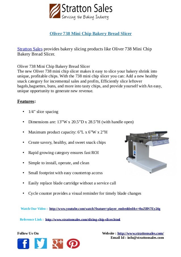 Oliver 738 Mini Chip Bakery Bread Slicer