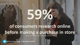 59%
of consumers research online
before making a purchase in store(Source: Forrester Web-Influenced Retail Sales Forecast ...