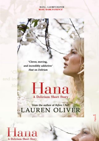 HANA – LAUREN OLIVER
BLOG ‘DARK PATIENCE’
Página1
 