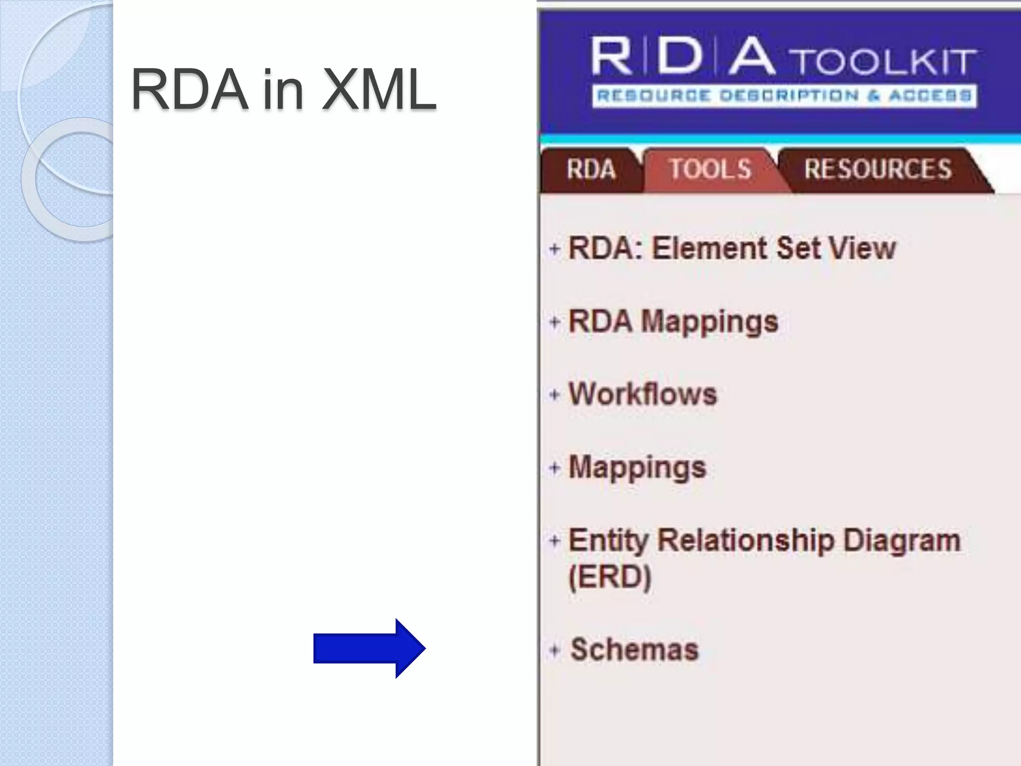 RDA in XML
 