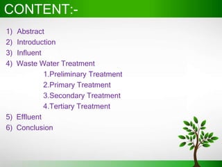 waste water treatment | PPTX