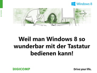 03.10.2012




              Weil man Windows 8 so
             wunderbar mit der Tastatur
                  bedienen kann!
 