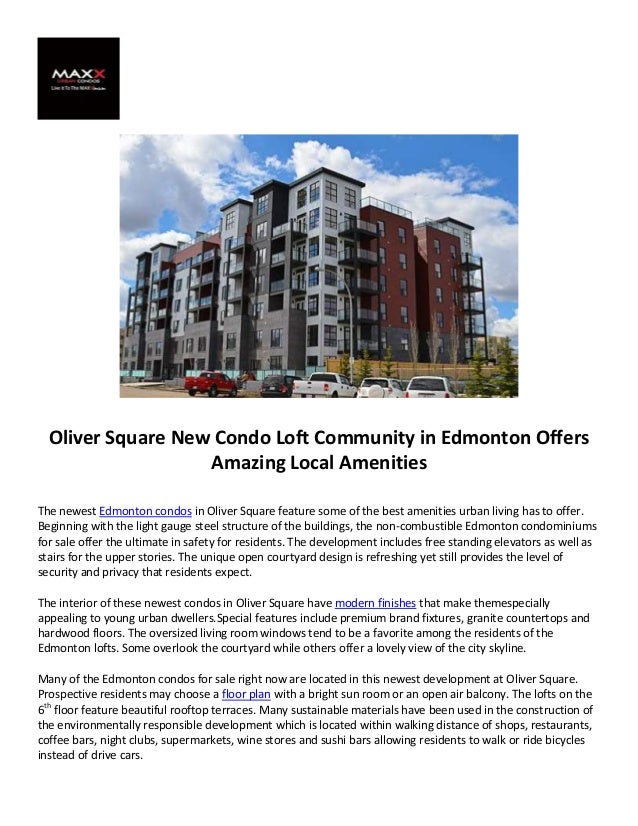 Oliver square new condo loft community in edmonton offers amazing local