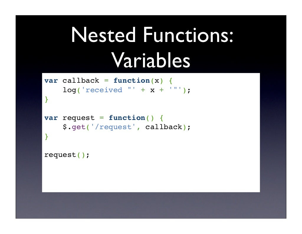 Nested Functions: Anonymous function request()