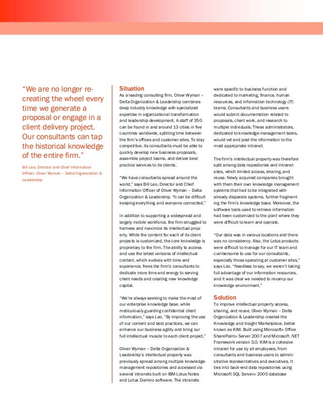 oliver wyman consulting case study