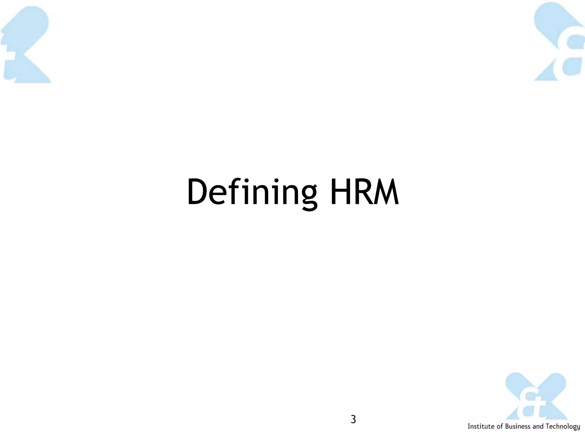 Defining HRM 