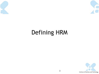 Defining HRM 