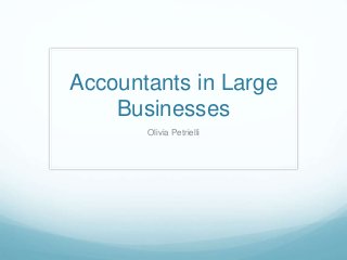 Accountants in Large
Businesses
Olivia Petrielli
 