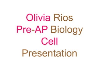 Olivia Rios
Pre-AP Biology
      Cell
 Presentation
 
