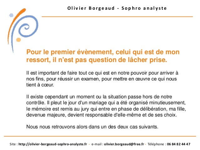 Olivier Borgeaud Sophro Analyste Reflexion Sur Le Lacher Prise
