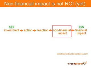 Non-financial impact is not ROI (yet).<br />
