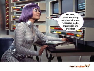 Oh wow.This R.O.I. thingwasn’t at all aboutmeasuring media,impressions andeyeballs!