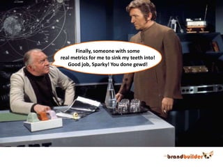 Finally, someone with somereal metrics for me to sink my teeth into!Good job, Sparky! You done gewd!