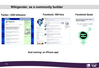 Where do we stand?Wikigender currently comprises 906 articles and is maintained by 769 users.