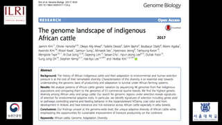 The mosaic genome of African cattle: A unique adaptive genetic resource
