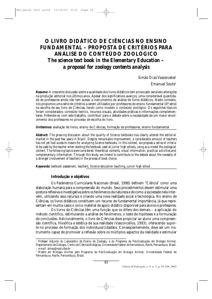 O Livro Didatico De Ciencias No Ensino Fundamental.Dat