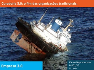 Empresa 3.0
Curadoria 3.0: o fim das gestão
nas organizações tradicionais.
Carlos Nepomuceno
05/01/15
V 1.1.0
 