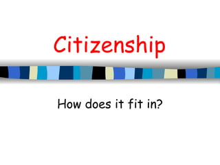 Citizenship How does it fit in? 