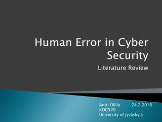 Human Error in Cyber Security | PDF