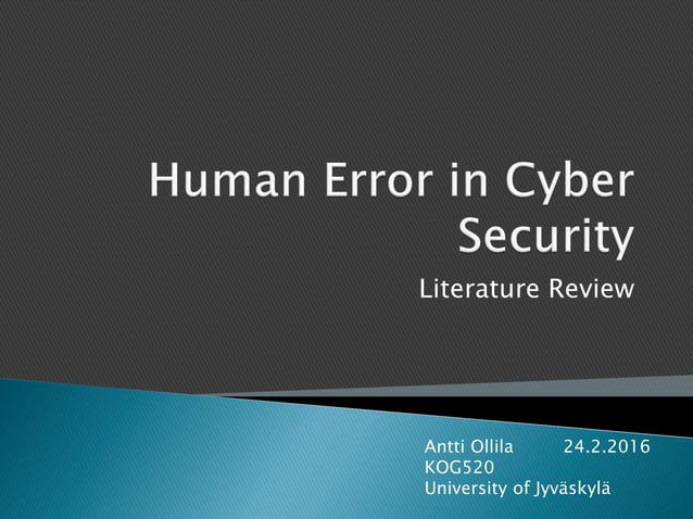 Human Error in Cyber Security | PPT