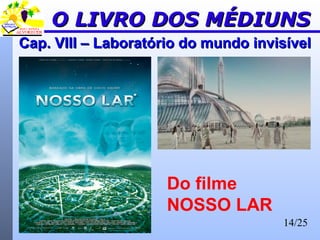 14/25
Cap. VIII – Laboratório do mundo invisívelCap. VIII – Laboratório do mundo invisível
O LIVRO DOS MÉDIUNSO LIVRO DOS MÉDIUNS
Do filme
NOSSO LAR
 