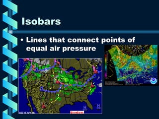 Isobars Lines that connect points of equal air pressure 