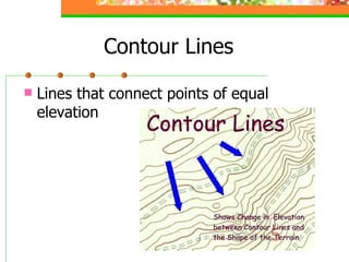 Contour Lines Lines that connect points of equal elevation 