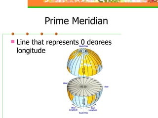 Prime Meridian Line that represents 0 degrees longitude 