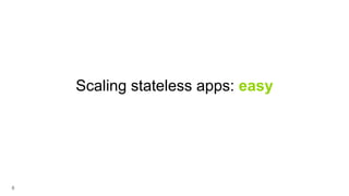 8
Scaling stateless apps: easy
 