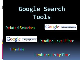 Google Search ToolsRelatedSearchesReadingLevelFilterTimelineLimitresults by Time