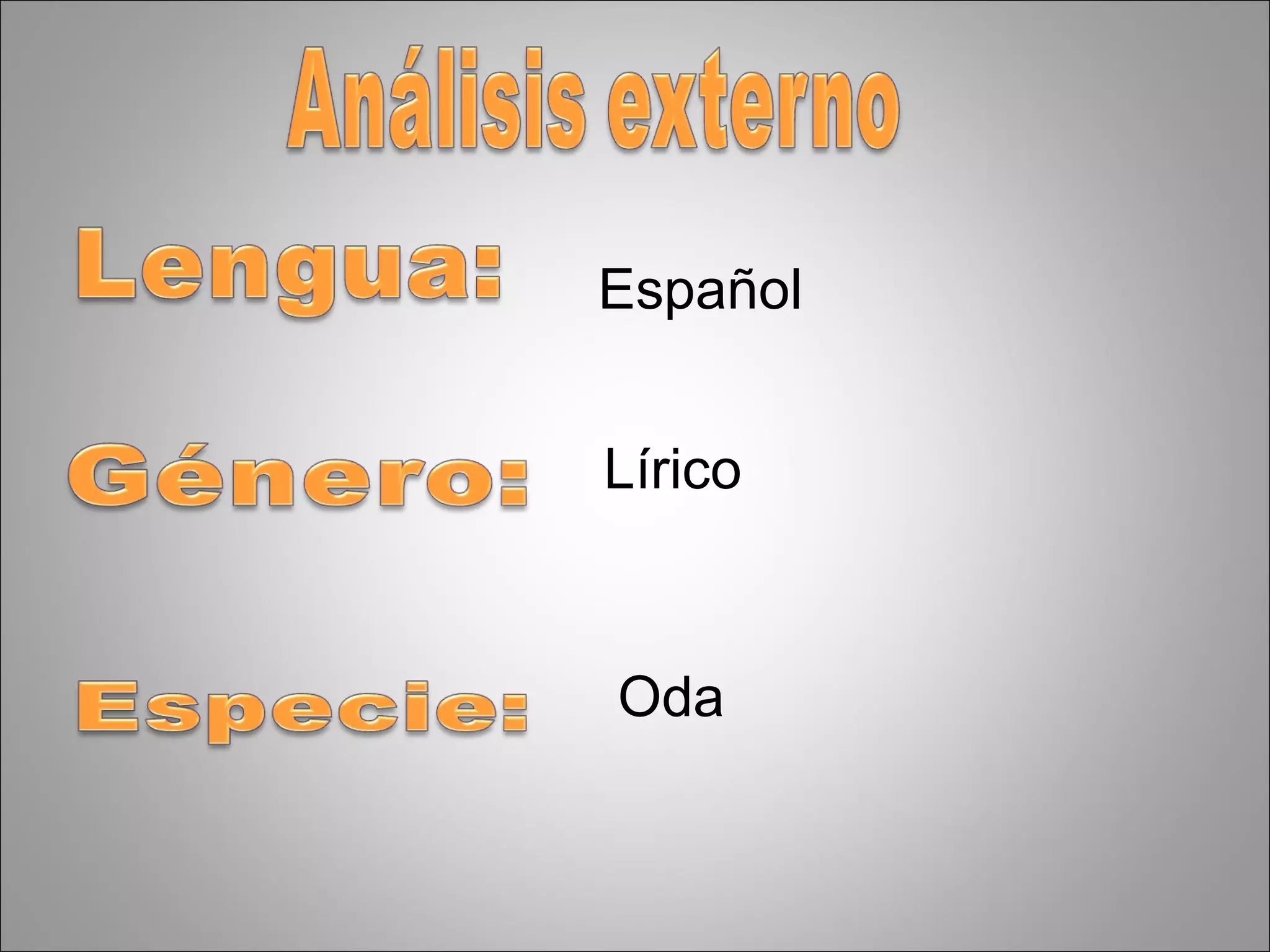 Español  Lírico Oda 